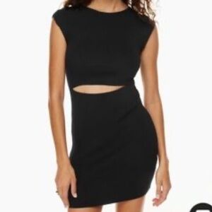 Wilfred Black Cut-Out Knit Mini Dress